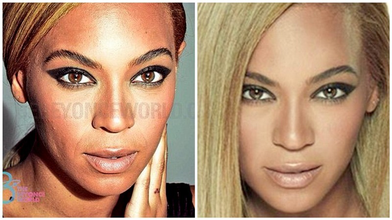 Beyonce bez retuše a s retušou